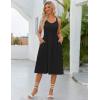 Zeagoo Womens Summer Dress Casual Flutter Boho Floral V Neck Flowy Midi A-Line Beach Vacation Sundresses with Pockets(Black)