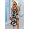 Zeagoo Womens Summer Dress Casual Flutter Boho Floral V Neck Flowy Midi A-Line Beach Vacation Sundresses with Pockets(Black Floral)