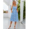 Zeagoo Womens Summer Dress Casual Flutter Boho Floral V Neck Flowy Midi A-Line Beach Vacation Sundresses with Pockets(Blue Floral 02)