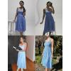 Zeagoo Womens Summer Dress Casual Flutter Boho Floral V Neck Flowy Midi A-Line Beach Vacation Sundresses with Pockets(Blue Floral 02)