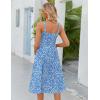 Zeagoo Womens Summer Dress Casual Flutter Boho Floral V Neck Flowy Midi A-Line Beach Vacation Sundresses with Pockets(Blue Floral 02)