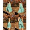 Zeagoo Womens Summer Dress Casual Flutter Boho Floral V Neck Flowy Midi A-Line Beach Vacation Sundresses with Pockets(Green)