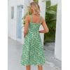 Zeagoo Womens Summer Dress Casual Flutter Boho Floral V Neck Flowy Midi A-Line Beach Vacation Sundresses with Pockets(Green)
