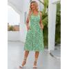 Zeagoo Womens Summer Dress Casual Flutter Boho Floral V Neck Flowy Midi A-Line Beach Vacation Sundresses with Pockets(Green)