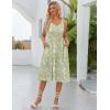 Zeagoo Womens Summer Dress Casual Flutter Boho Floral V Neck Flowy Midi A-Line Beach Vacation Sundresses with Pockets(Green Floral)