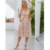 Zeagoo Womens Summer Dress Casual Flutter Boho Floral V Neck Flowy Midi A-Line Beach Vacation Sundresses with Pockets(Multicolor)