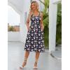 Zeagoo Womens Summer Dress Casual Flutter Boho Floral V Neck Flowy Midi A-Line Beach Vacation Sundresses with Pockets(Navy Floral 02)