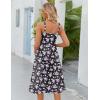 Zeagoo Womens Summer Dress Casual Flutter Boho Floral V Neck Flowy Midi A-Line Beach Vacation Sundresses with Pockets(Navy Floral 02)