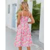 Zeagoo Womens Summer Dress Casual Flutter Boho Floral V Neck Flowy Midi A-Line Beach Vacation Sundresses with Pockets(Pink Floral 02)