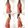 Zeagoo Womens Summer Dress Casual Flutter Boho Floral V Neck Flowy Midi A-Line Beach Vacation Sundresses with Pockets(Red)