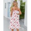 Zeagoo Womens Summer Dress Casual Flutter Boho Floral V Neck Flowy Midi A-Line Beach Vacation Sundresses with Pockets(White Floral)