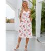 Zeagoo Womens Summer Dress Casual Flutter Boho Floral V Neck Flowy Midi A-Line Beach Vacation Sundresses with Pockets(White Floral)