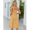 Zeagoo Womens Summer Dress Casual Flutter Boho Floral V Neck Flowy Midi A-Line Beach Vacation Sundresses with Pockets(Yellow)