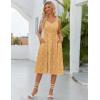 Zeagoo Womens Summer Dress Casual Flutter Boho Floral V Neck Flowy Midi A-Line Beach Vacation Sundresses with Pockets(Yellow)