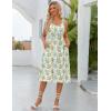 Zeagoo Womens Summer Dress Casual Flutter Boho Floral V Neck Flowy Midi A-Line Beach Vacation Sundresses with Pockets(Yellow Blue Floral)