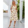 Zeagoo Womens Summer Dress Casual Flutter Boho Floral V Neck Flowy Midi A-Line Beach Vacation Sundresses with Pockets(Yellow Floral)