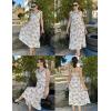 Zeagoo Womens Summer Dress Casual Flutter Boho Floral V Neck Flowy Midi A-Line Beach Vacation Sundresses with Pockets(Yellow Floral)