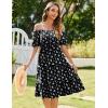 Zeagoo Women’s Summer Dress Casual Puff Sleeve Square Neck Midi Dresses Tiered Beach Vacation A-Line Sundress with Pockets(Black Floral 3)