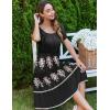 Zeagoo Women’s Summer Dress Casual Puff Sleeve Square Neck Midi Dresses Tiered Beach Vacation A-Line Sundress with Pockets(Black Floral 4)