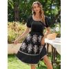 Zeagoo Women’s Summer Dress Casual Puff Sleeve Square Neck Midi Dresses Tiered Beach Vacation A-Line Sundress with Pockets(Black Floral 4)