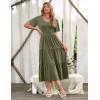 Zeagoo Women’s Summer Dress Midi Floral Flutter Short Sleeve Casual Dresses with Pockets Tiered Flowy Boho Beach Dress(Army Green)