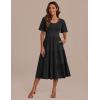 Zeagoo Women’s Summer Dress Midi Floral Flutter Short Sleeve Casual Dresses with Pockets Tiered Flowy Boho Beach Dress(Black)