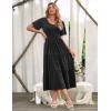 Zeagoo Women’s Summer Dress Midi Floral Flutter Short Sleeve Casual Dresses with Pockets Tiered Flowy Boho Beach Dress(Black)