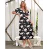 Zeagoo Women’s Summer Dress Midi Floral Flutter Short Sleeve Casual Dresses with Pockets Tiered Flowy Boho Beach Dress(Floral Black)