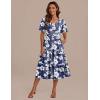 Zeagoo Women’s Summer Dress Midi Floral Flutter Short Sleeve Casual Dresses with Pockets Tiered Flowy Boho Beach Dress(Floral Blue)