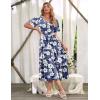 Zeagoo Women’s Summer Dress Midi Floral Flutter Short Sleeve Casual Dresses with Pockets Tiered Flowy Boho Beach Dress(Floral Blue)