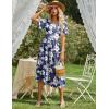 Zeagoo Women’s Summer Dress Midi Floral Flutter Short Sleeve Casual Dresses with Pockets Tiered Flowy Boho Beach Dress(Floral Blue)