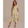 Zeagoo Women’s Summer Dress Midi Floral Flutter Short Sleeve Casual Dresses with Pockets Tiered Flowy Boho Beach Dress(Floral Gray)