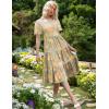 Zeagoo Women’s Summer Dress Midi Floral Flutter Short Sleeve Casual Dresses with Pockets Tiered Flowy Boho Beach Dress(Floral Gray)
