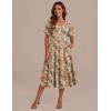 Zeagoo Women’s Summer Dress Midi Floral Flutter Short Sleeve Casual Dresses with Pockets Tiered Flowy Boho Beach Dress(Floral Orange)