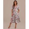 Zeagoo Women’s Summer Dress Midi Floral Flutter Short Sleeve Casual Dresses with Pockets Tiered Flowy Boho Beach Dress(Floral Pink)