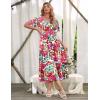 Zeagoo Women’s Summer Dress Midi Floral Flutter Short Sleeve Casual Dresses with Pockets Tiered Flowy Boho Beach Dress(Floral Printed)