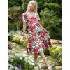 Zeagoo Women’s Summer Dress Midi Floral Flutter Short Sleeve Casual Dresses with Pockets Tiered Flowy Boho Beach Dress(Floral Printed)