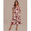 Zeagoo Women’s Summer Dress Midi Floral Flutter Short Sleeve Casual Dresses with Pockets Tiered Flowy Boho Beach Dress(Floral Red White)