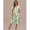 Zeagoo Women’s Summer Dress Midi Floral Flutter Short Sleeve Casual Dresses with Pockets Tiered Flowy Boho Beach Dress(Printed Green)