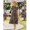 Zeagoo Womens Summer Dresses 2026 Casual Midi Dress Flowy Sundress Ruffle Short Sleeve Tiered Dresses A Line Boho Dress(Hot Chic Printed)
