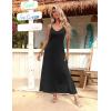 Zeagoo Womens Summer Maxi Dress Spaghetti Strap Casual Printed Dress Boho Floral Beach Sundress,(A-black)