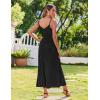 Zeagoo Womens Summer Maxi Dress Spaghetti Strap Casual Printed Dress Boho Floral Beach Sundress,(A-black)