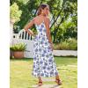 Zeagoo Womens Summer Maxi Dress Spaghetti Strap Casual Printed Dress Boho Floral Beach Sundress,(Floral-2)