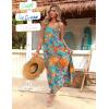 Zeagoo Womens Summer Maxi Dress Spaghetti Strap Casual Printed Dress Boho Floral Beach Sundress,(Leaf-1)