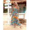 Zeagoo Womens Summer Maxi Dress Spaghetti Strap Casual Printed Dress Boho Floral Beach Sundress,(Leaf-1)