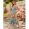Zeagoo Womens Summer Maxi Dress Spaghetti Strap Casual Printed Dress Boho Floral Beach Sundress,(Leaf-1)