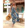 Zeagoo Womens Summer Maxi Dress Spaghetti Strap Casual Printed Dress Boho Floral Beach Sundress,(Leaf-2)