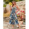 Zeagoo Womens Summer Maxi Dress Spaghetti Strap Casual Printed Dress Boho Floral Beach Sundress,(Leaf-2)