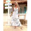 Zeagoo Womens Summer Maxi Dress Spaghetti Strap Casual Printed Dress Boho Floral Beach Sundress,(White Floral)