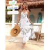 Zeagoo Womens Summer Maxi Dress Spaghetti Strap Casual Printed Dress Boho Floral Beach Sundress,(White Floral)